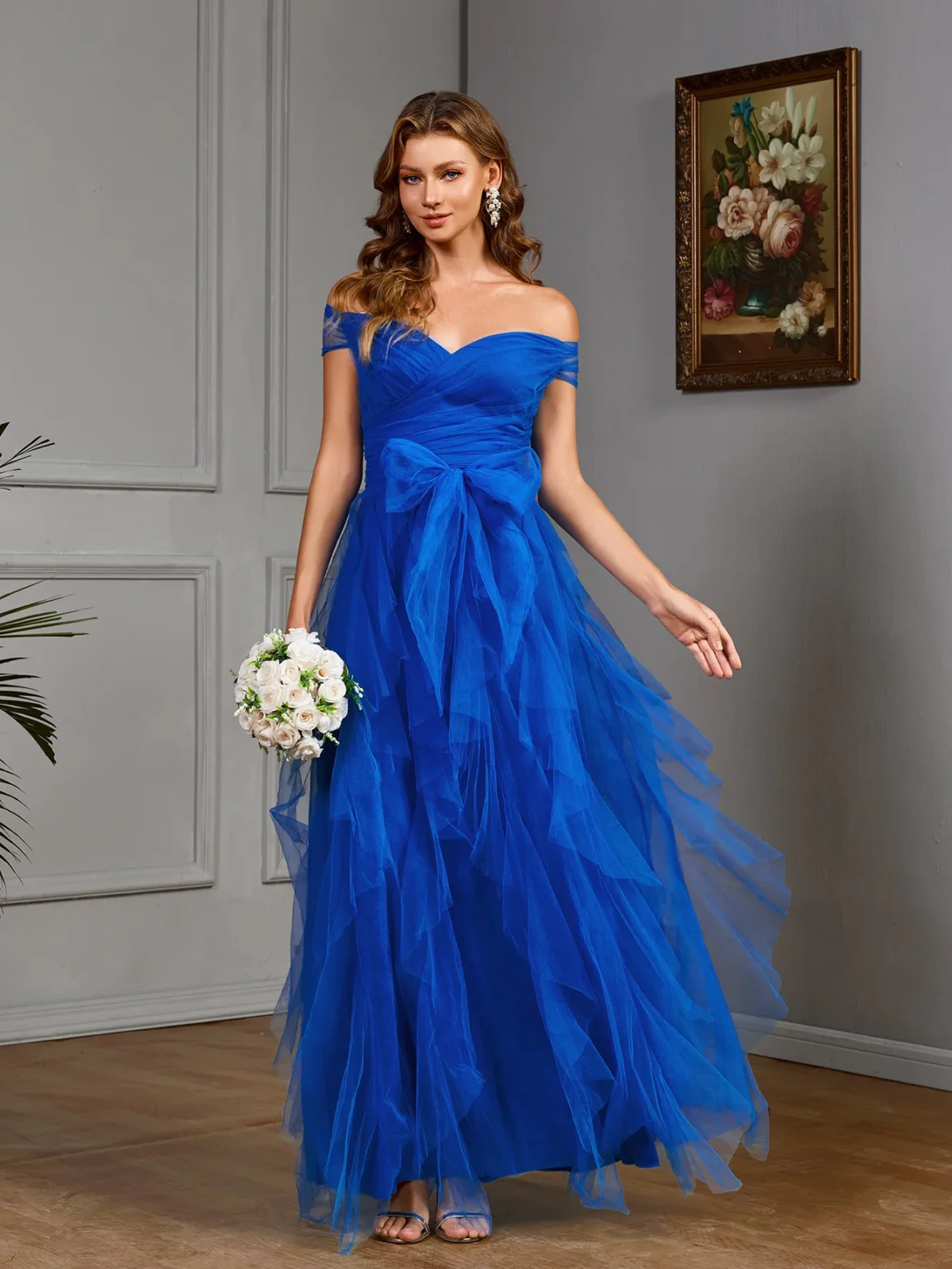 Luxurious Orange Wedding or Evening Ball Gown - Image 6